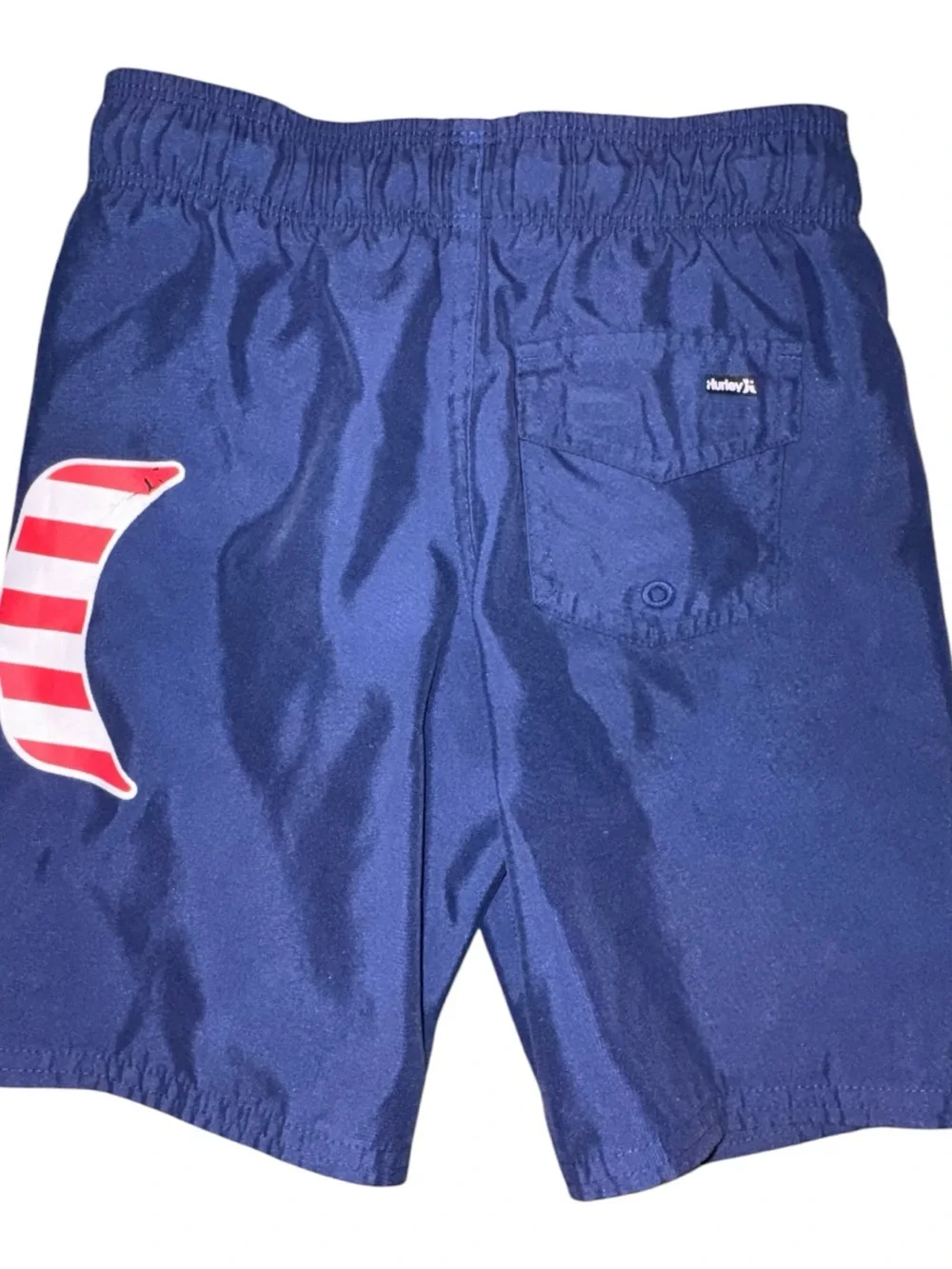 Hurley Boys Size 6 Navy Blue Stars & Stripes Accent Swim Shorts Trunks Beach